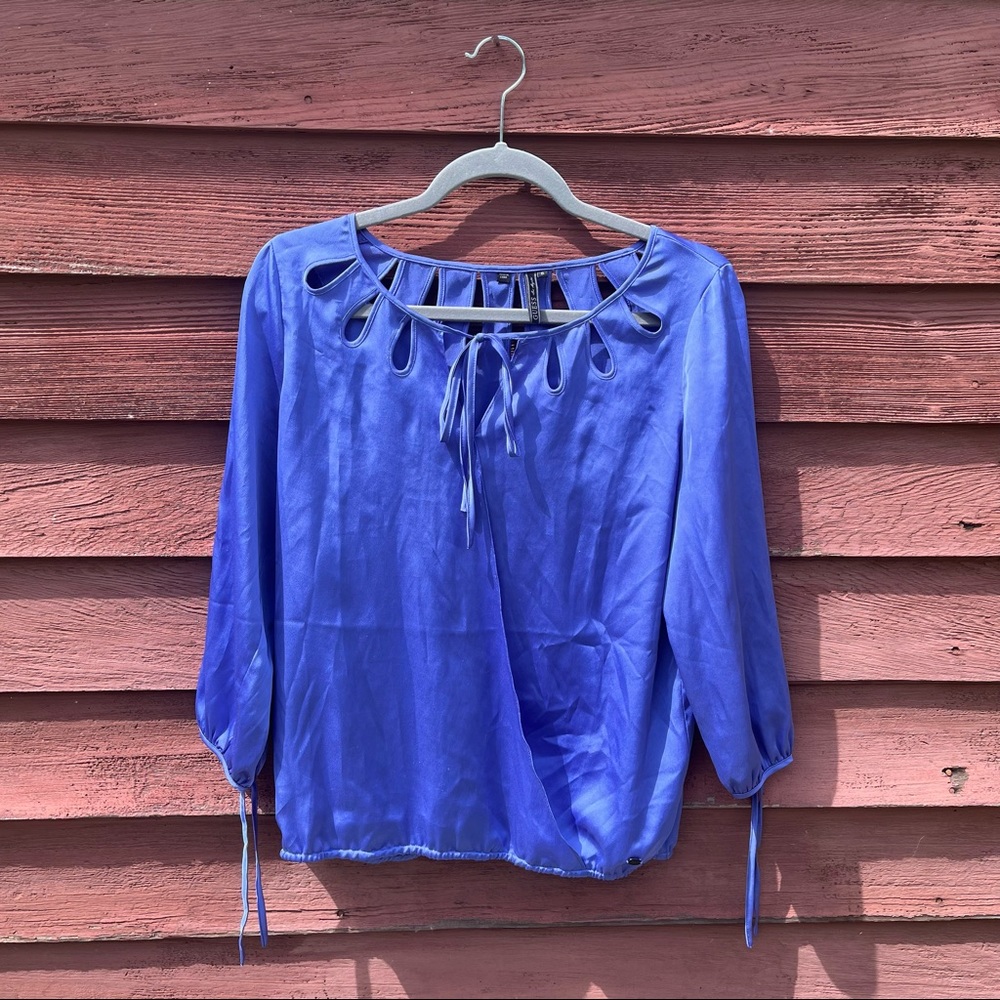 Guess Satin Periwinkle Blouse